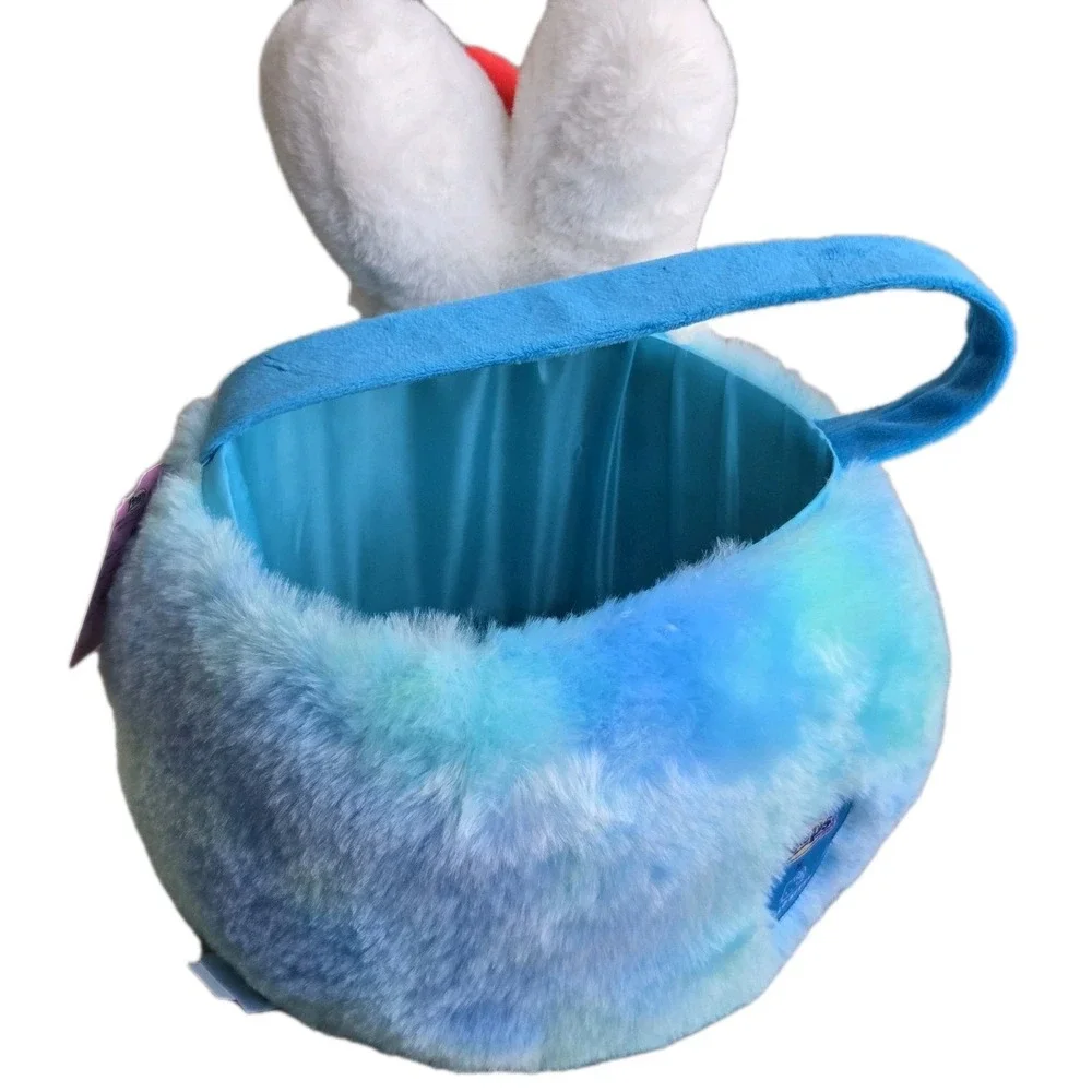 NEW Peeps x HELLO KITTY Easter Basket w/ Handle‎ Bunny Rabbit Plush Basket Blue